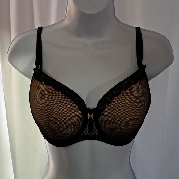FREYA Idol Allure NWT BRA Sz 28H Molded Underwire Cups J. Hook Fishnet & Lace - Picture 4 of 14
